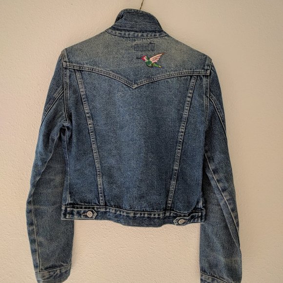 Hand Embroidered Jean Jacket - Picture 1 of 3